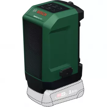 BOSCH POWERTOOLS UniversalSpeaker 18V-1 (verde/nero, Bluetooth, USB-C, utensile nudo, POWER FOR ALL ALLIANCE)