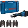 Bosch Professional GPT 18V-32 pressatrice a batteria (Bare Tool, 3 pinze standard SV, L-BOXX)