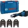Bosch Professional GPT 18V-32 pressatrice a batteria, versione solo, kit TH, 18V, blu, senza batteria e caricabatterie, 3 ganasce di pressatura TH standard, in L-BOXX