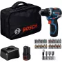 Bosch Professional GSR 12V-32 Trapano avvitatore a batteria (12V, 2x 2,0 Ah Li-Ione, set accessori da 36 pezzi, borsa per utensili, blu/nero)