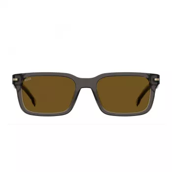 BOSS BOSS1628SKB7 Occhiali da sole rettangolari da uomo Dark Havana Grigio
