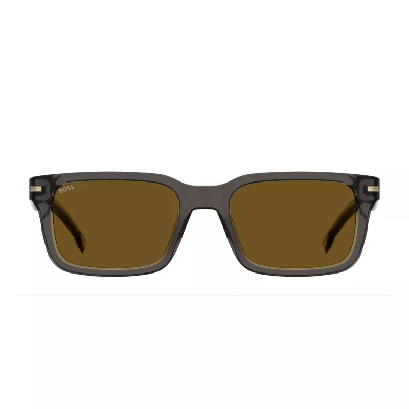 BOSS BOSS1628SKB7 Occhiali da sole rettangolari da uomo Dark Havana Grigio