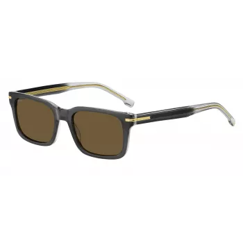 BOSS BOSS1628SKB7 Occhiali da sole rettangolari da uomo Dark Havana Grigio