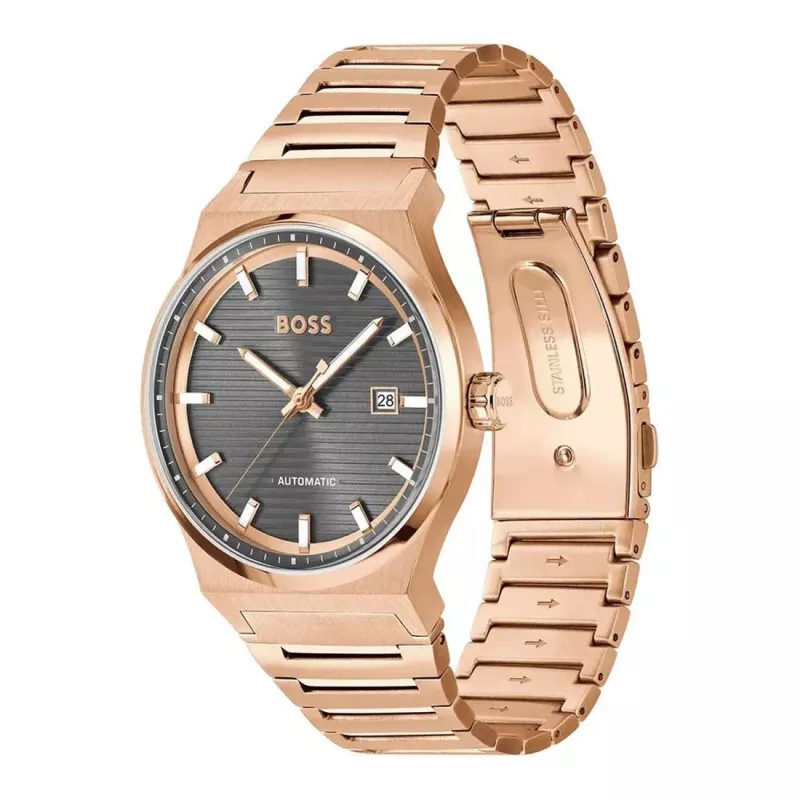 BOSS MAN 1514185 Orologio analogico al quarzo 41mm quadrante nero cinturino in pelle
