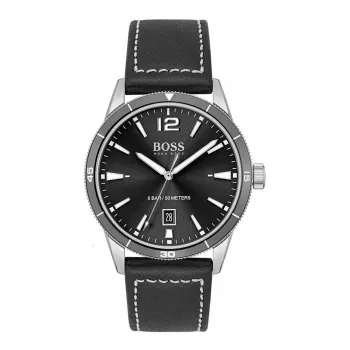 BOSS Orologio Cronografo Uomo Grand Prix 1513898 44mm Quadrante Nero Cinturino in Pelle