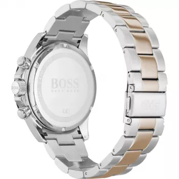 BOSS Orologio da uomo 1513757 43mm acciaio inox quadrante blu cinturino in pelle marrone cronografo