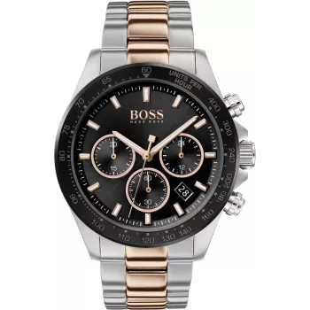 BOSS Orologio da uomo 1513757 43mm acciaio inox quadrante blu cinturino in pelle marrone cronografo