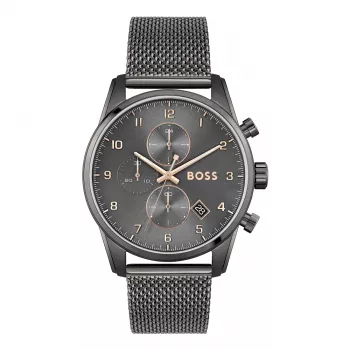 BOSS orologio uomo 1513837 Skymaster cronografo quadrante blu acciaio inox 44mm