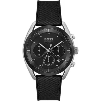 BOSS Orologio uomo 1514091 44mm quadrante blu cinturino in pelle marrone cronografo al quarzo