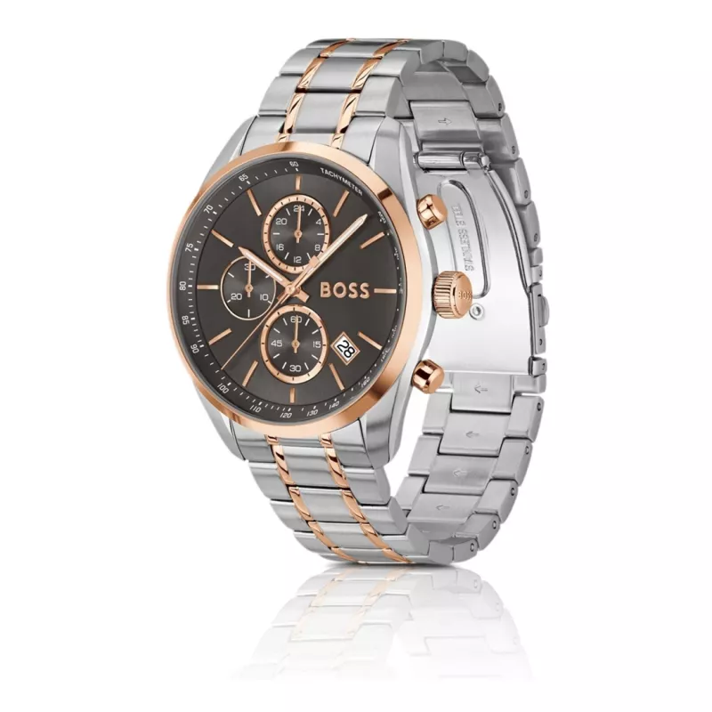 BOSS orologio uomo 1514252 44mm al quarzo cronografo acciaio inox silicone nero