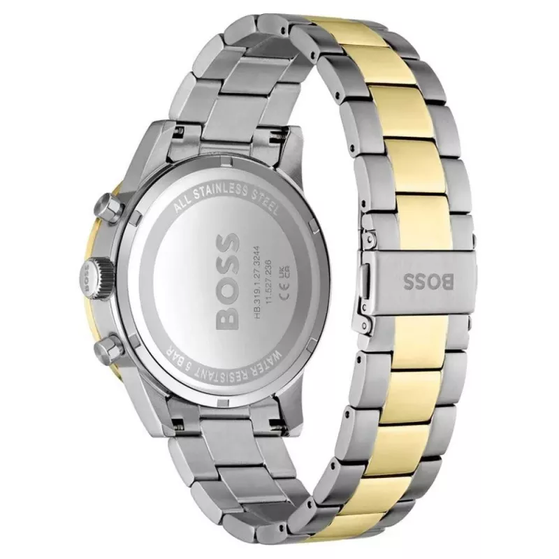 BOSS Skymaster Orologio da uomo al quarzo cronografo 1514163 44mm quadrante blu maglia in acciaio inox
