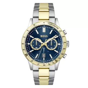 BOSS Skymaster Orologio da uomo al quarzo cronografo 1514163 44mm quadrante blu maglia in acciaio inox