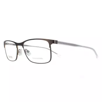 BOSS occhiali da sole BOSS0967ITSYZ uomo rettangolari montatura nera lenti grigie 54/17/145 mm