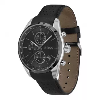 Orologio uomo BOSS 1514224 (44,5 mm) cronografo al quarzo quadrante blu cinturino in pelle marrone