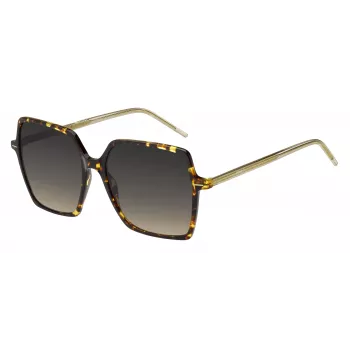 BOSS Occhiali da sole donna BOSS1524SHJV quadrati Havana montatura in acetato lenti grigie sfumate 57mm