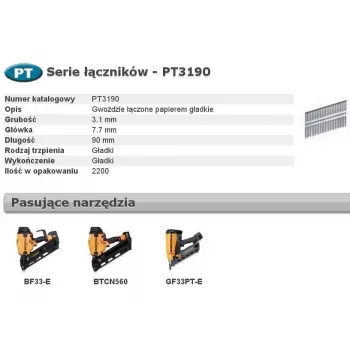 Bostitch PT 33° 90mm 2,2mm Chiodi per carpenteria, confezione da 2200