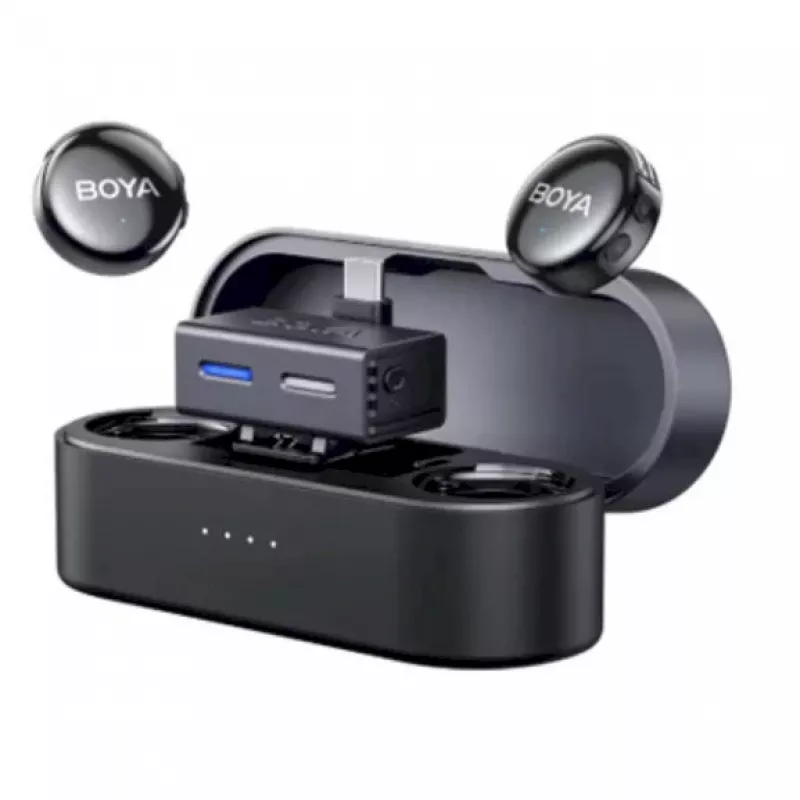 BOYA BOYALINK 3-02 sistema microfonico wireless 2,4GHz USB-C - nero