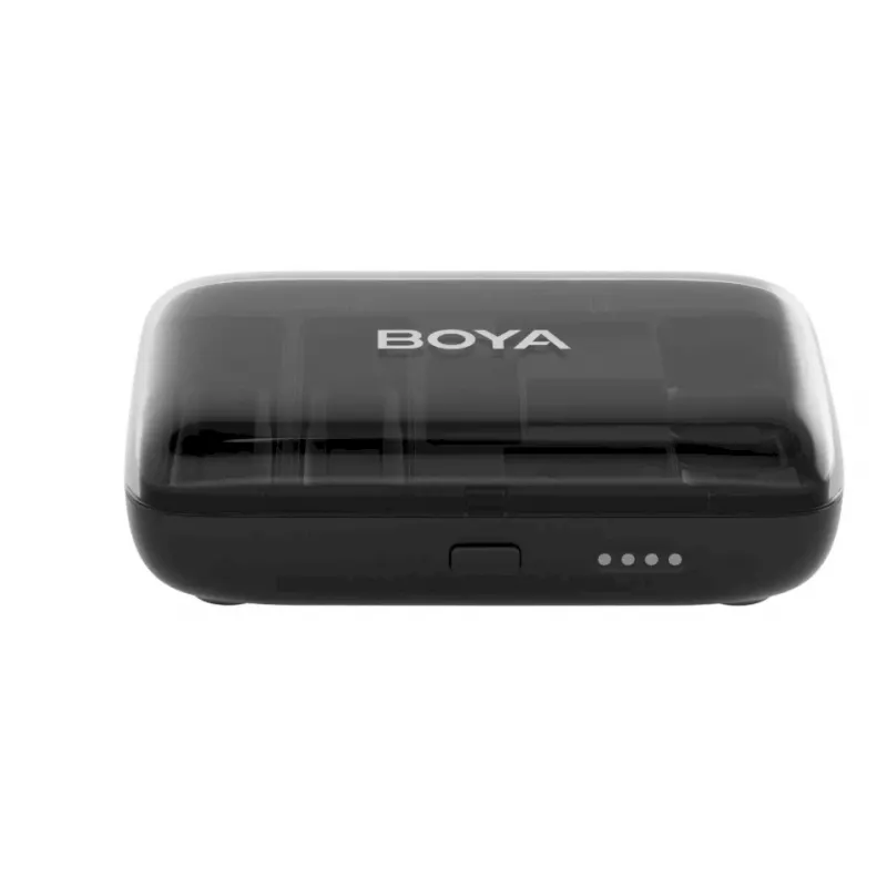 BOYA BOYALINK-TX sistema microfonico wireless, 2,4 GHz, 1 ricevitore e 2 trasmettitori, autonomia della batteria ultra lunga, nero