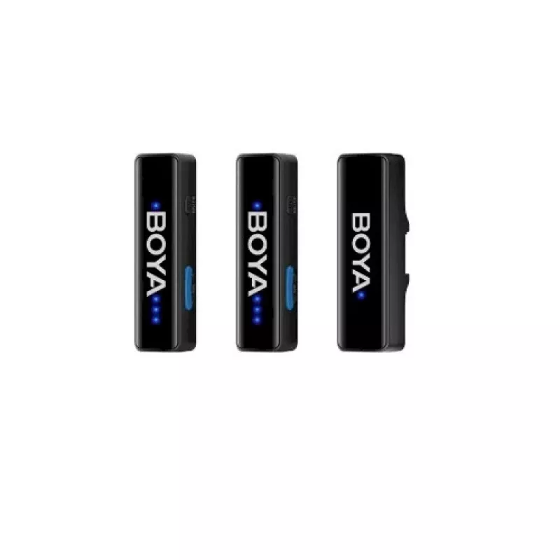 BOYA BOYALINK-TX sistema microfonico wireless, 2,4 GHz, 1 ricevitore e 2 trasmettitori, autonomia della batteria ultra lunga, nero