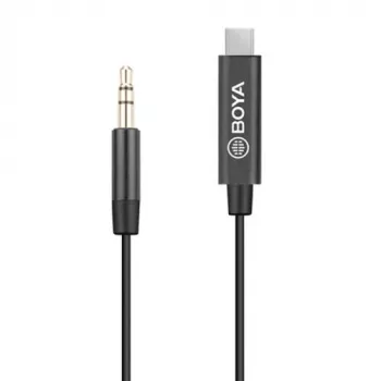 Cavo adattatore audio BOYA BY-K2 da USB-C a TRRS 3,5 mm (20 cm, nero)