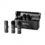 BOYA BY-V4D Sistema di microfoni wireless con 4 trasmettitori e 1 ricevitore Lightning (nero)