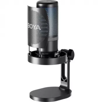 Microfono a condensatore con filo BOYA K3, omnidirezionale, riduzione del rumore, monitoraggio in tempo reale, USB Type-C, nero