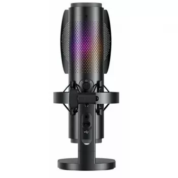 BOYA K9 Microfono a condensatore con cavo, omnidirezionale, riduzione del rumore, monitoraggio in tempo reale, USB-A/USB-C, nero
