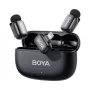 BOYA Mini 2-03 sistema microfonico wireless 2,4GHz, riduzione del rumore con IA, 2 trasmettitori + 1 ricevitore Lightning, nero