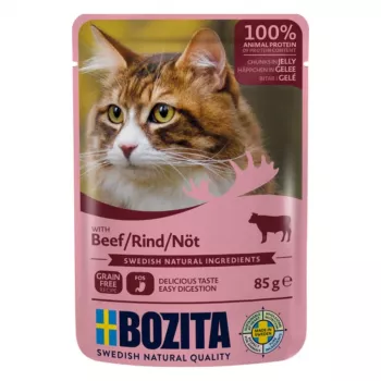 Bozita Bocconcini di manzo in gelatina Cibo umido per gatti 85g