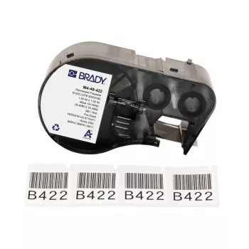 Etichetta in vinile autolaminante Brady M4-49-422 in rotolo, 48,26 mm x 6,4 m, bianco, per BMP41/BMP51/BMP53/M511