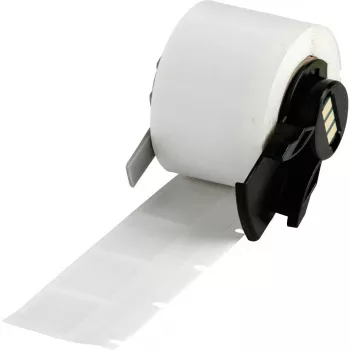 Brady M6-20-362 etichette in poliestere metallizzato antimanomissione, argento, lucido, 25,40 x 50,80 mm, acrilico permanente, 100 etichette/rotolo