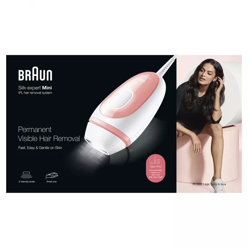 Braun Silk-expert PL1000 epilatore a luce pulsata intensa (IPL) rosa, bianco