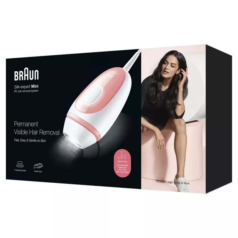Braun Silk-expert PL1000 epilatore a luce pulsata intensa (IPL) rosa, bianco