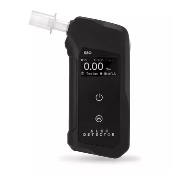 Alkoholtester Alcodetector S80 - cella a combustibile elettrochimica, display TFT a colori, ricaricabile USB