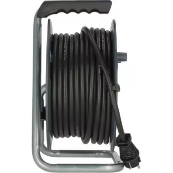 Brennenstuhl 30m IP44 avvolgicavo H07RN-F 3G2.5 con 3 prese tipo E, protezione termica, cavo blu, tamburo nero