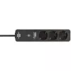 BRENNENSTUHL Connect Ecolor ciabatta WLAN 3 prese (bianco/nero, cavo 1,5 m, controllo vocale, timer, app)
