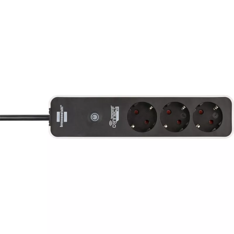 BRENNENSTUHL Connect Ecolor ciabatta WLAN 3 prese (bianco/nero, cavo 1,5 m, controllo vocale, timer, app)
