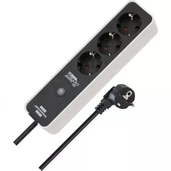 BRENNENSTUHL Connect Ecolor ciabatta WLAN 3 prese (bianco/nero, cavo 1,5 m, controllo vocale, timer, app)