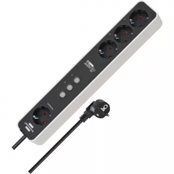 Brennenstuhl Connect Ecolor Ciabatta smart WLAN 4 prese (bianco/nero, cavo 1,5 m, controllo vocale, timer, app)