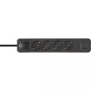 Brennenstuhl Ecolor Ciabatta 4 prese con 2x USB-C, 1x USB-A, cavo 1,5m, interruttore di sicurezza, nero/antracite