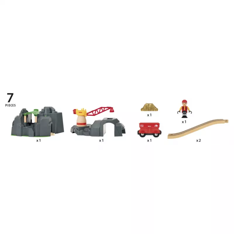 BRIO World gru e tunnel montano set ferrovia in legno