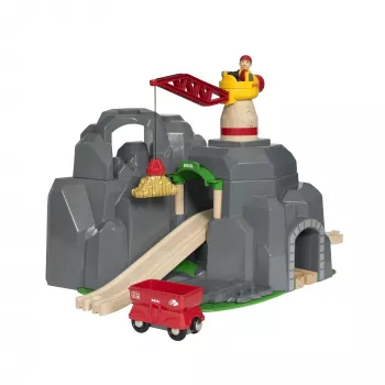 BRIO World gru e tunnel montano set ferrovia in legno