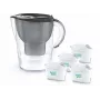 Brita Marella+ Caraffa Filtrante con 4 Cartucce Maxtra Pro Power, 2,4L, Grafite