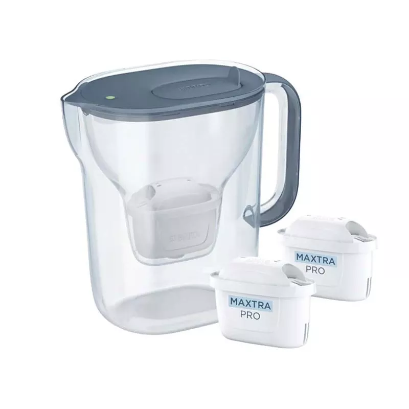 Brita Style Essential+ caraffa filtrante con 2 cartucce MaxtraPro PP (2,4 l, blu scuro)