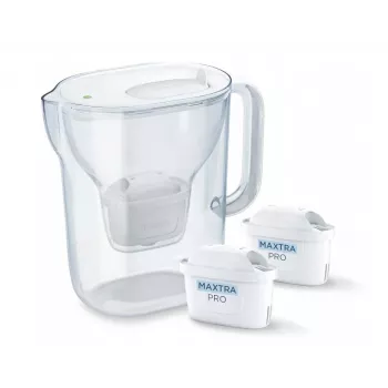 Caraffa filtrante Brita Style Essential+ con 2 cartucce MaxtraPro PP (2,4 l, bianco)