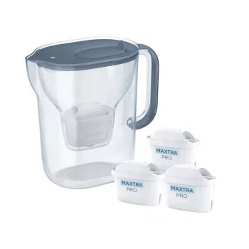 Brita Style Essential+ caraffa filtrante con 3 filtri MaxtraPro PP, blu scuro, 2,4 L