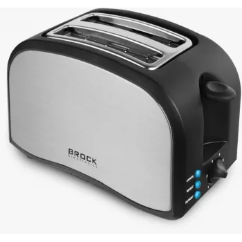 Brock BT 1003 SS tostapane 800W, nero/acciaio inox