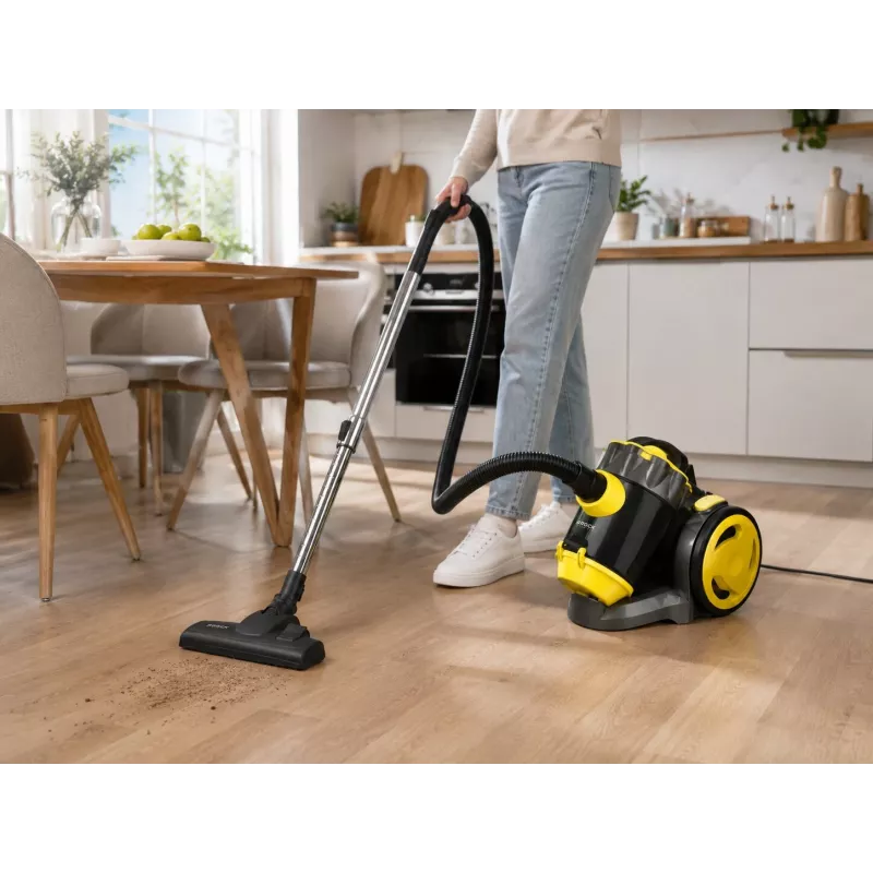 Brock BVC 8056 YT aspirapolvere ciclonico senza sacchetto 800W nero/giallo