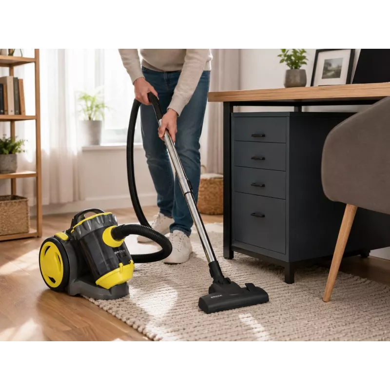 Brock BVC 8056 YT aspirapolvere ciclonico senza sacchetto 800W nero/giallo