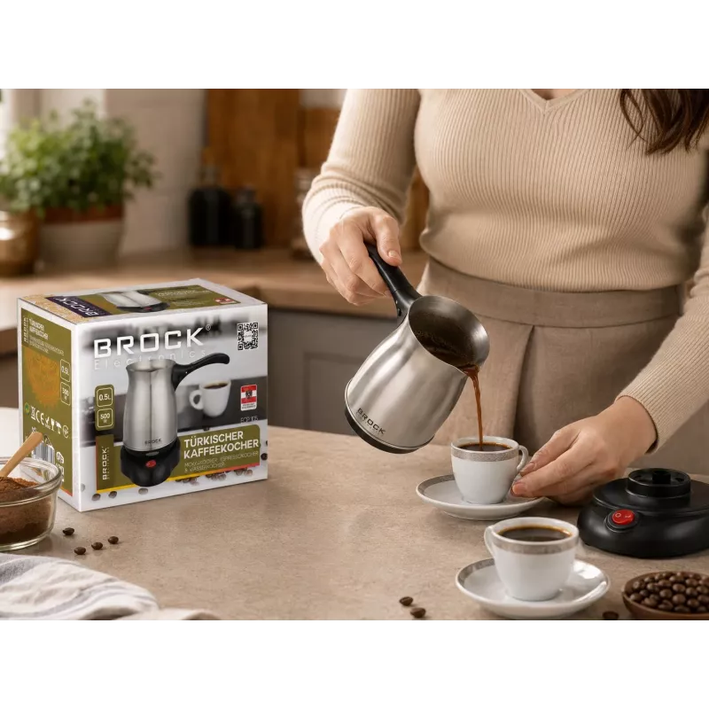 Brock ECP 105 caffettiera turca, nero/acciaio